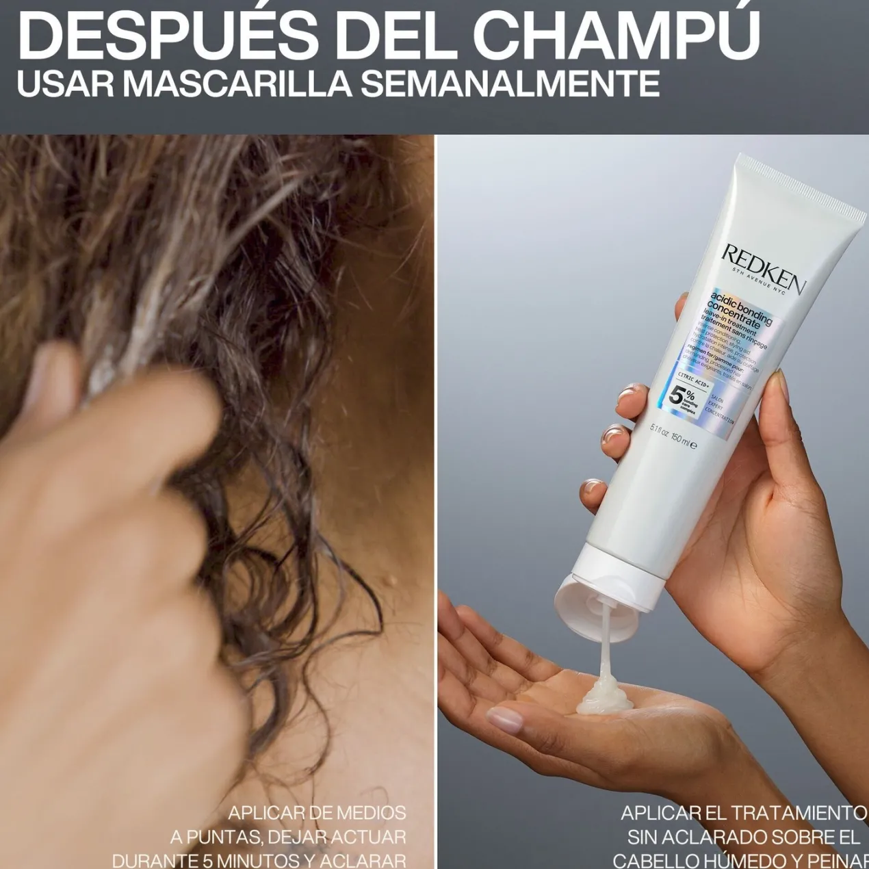 Tratamiento Sin Aclarado Profesional ABC Acidic Bonding Concentrate para cabello dañado