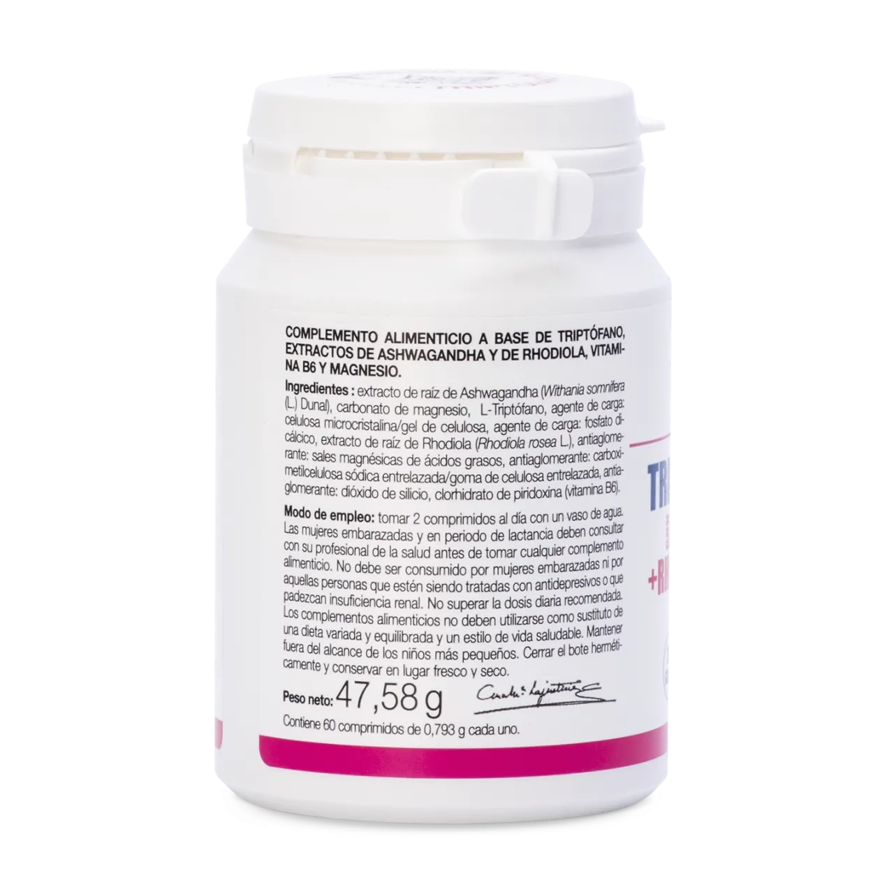 Triptófano Plus Con Ashwagandha+ Rhodiola y Magnesio Comprimidos