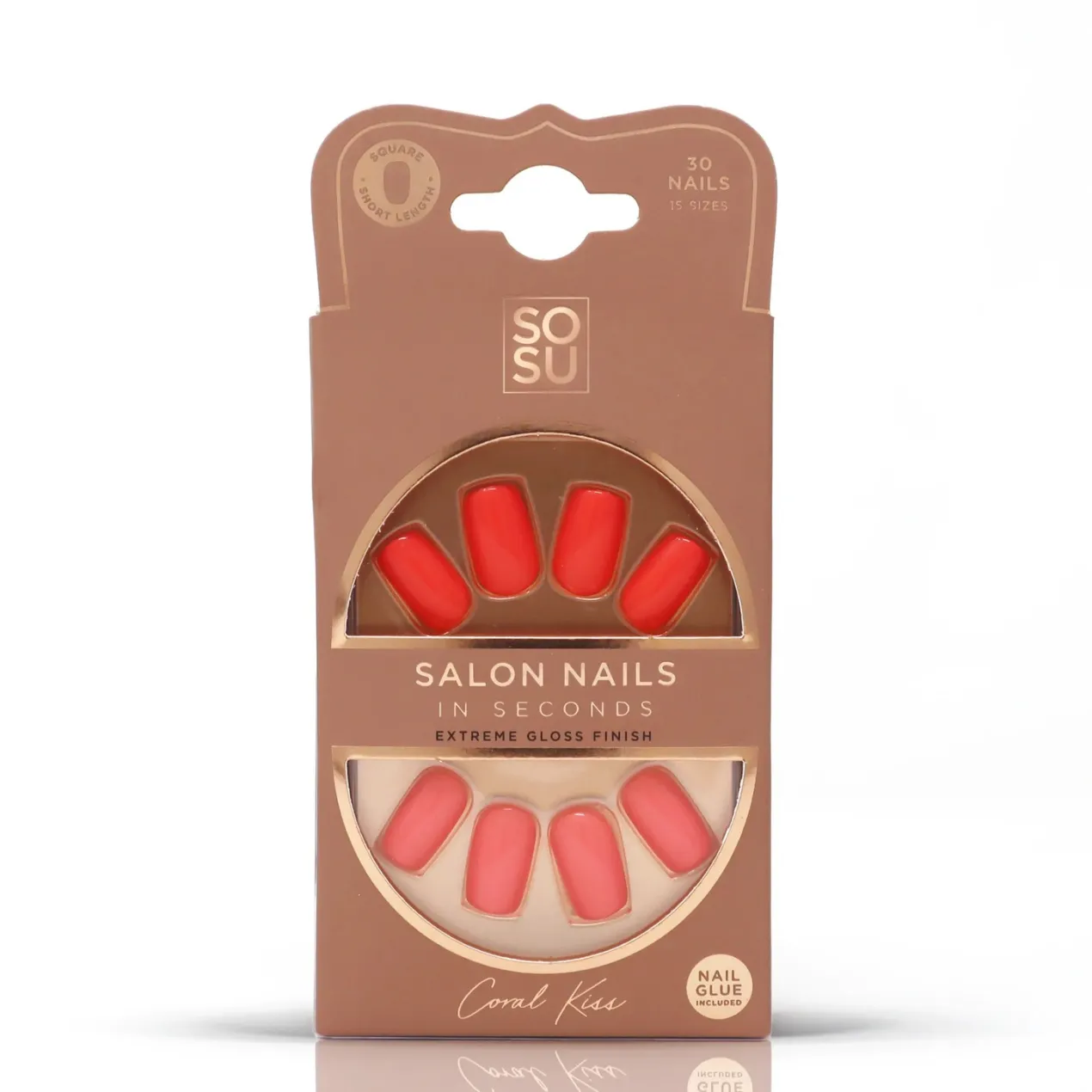 Uñas Postizas Coral Kiss