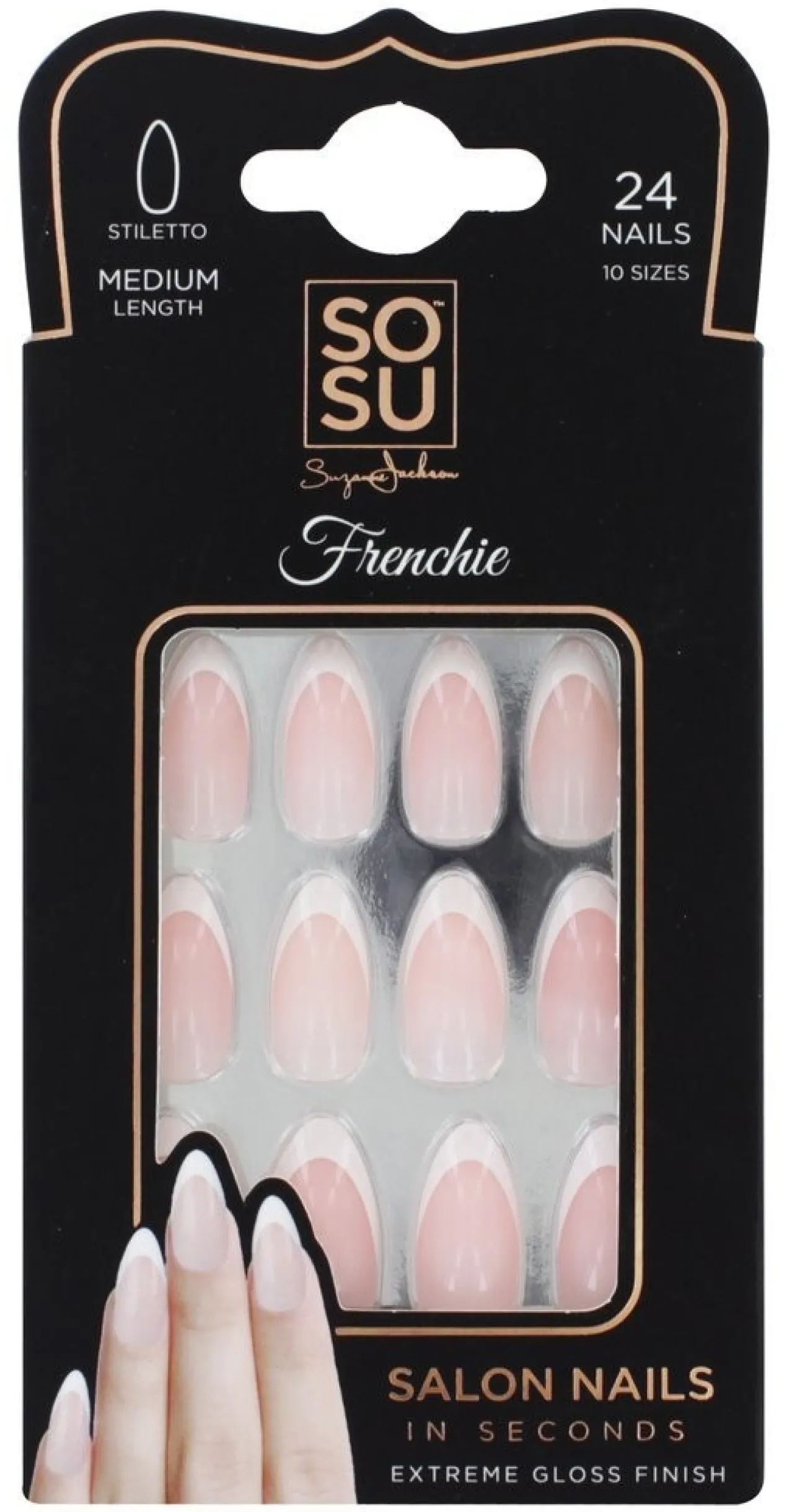 Uñas Postizas Stiletto Frenchie